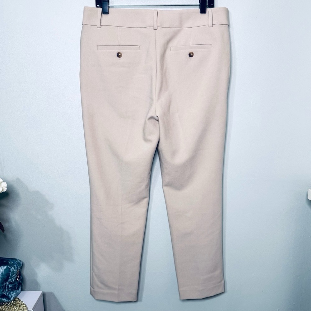 LOFT Slim Straight Leg Pencil Pants in Curvy Fit Dress Pants in Ecru Size 10 - Picture 8 of 11